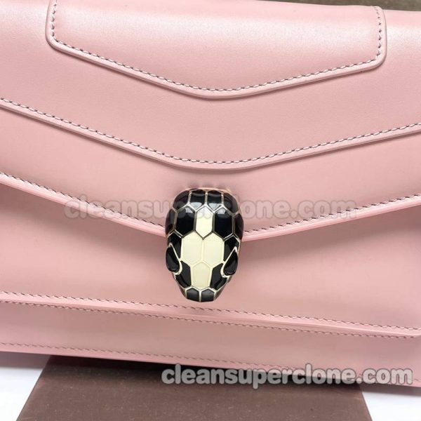 Shoulder bag replica details and pricing pink Bvlgari cowhide women 2