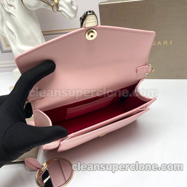 Shoulder bag replica details and pricing pink Bvlgari cowhide women 9