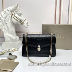 cowhide bag 1:1 Copy description and price black Bvlgari Shoulder Crossbody cowhide women