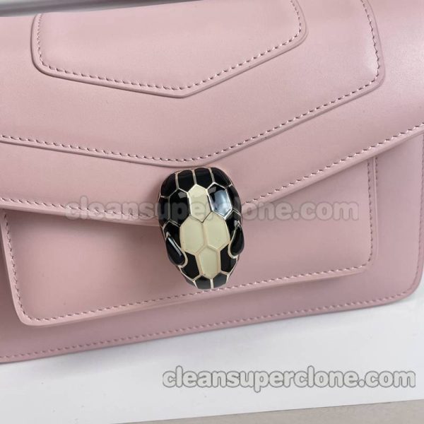 cowhide bag 1:1 Copy description and price pink Bvlgari Crossbody women 2