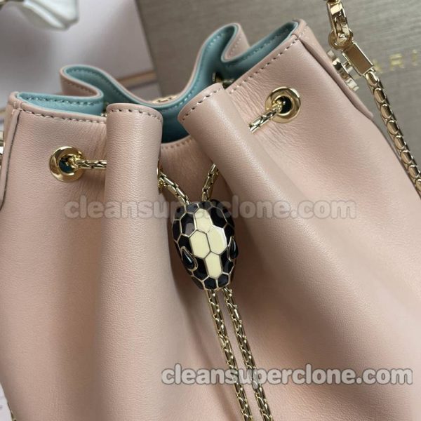 Handbag bag replica details and pricing pink Bvlgari Shoulder Crossbody bucket cowhide women 2