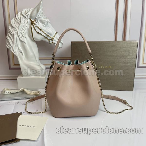 Handbag bag replica details and pricing pink Bvlgari Shoulder Crossbody bucket cowhide women 5