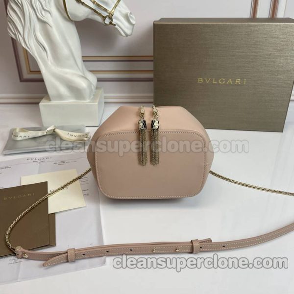 Handbag bag replica details and pricing pink Bvlgari Shoulder Crossbody bucket cowhide women 6