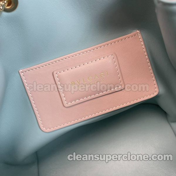 Handbag bag replica details and pricing pink Bvlgari Shoulder Crossbody bucket cowhide women 8