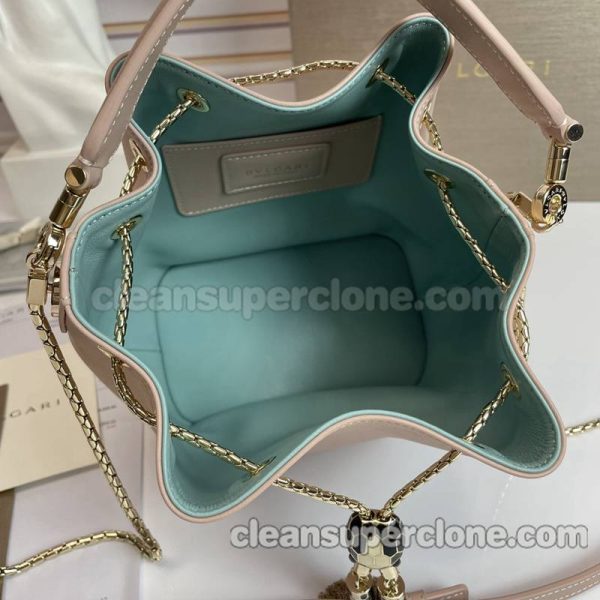 Handbag bag replica details and pricing pink Bvlgari Shoulder Crossbody bucket cowhide women 9