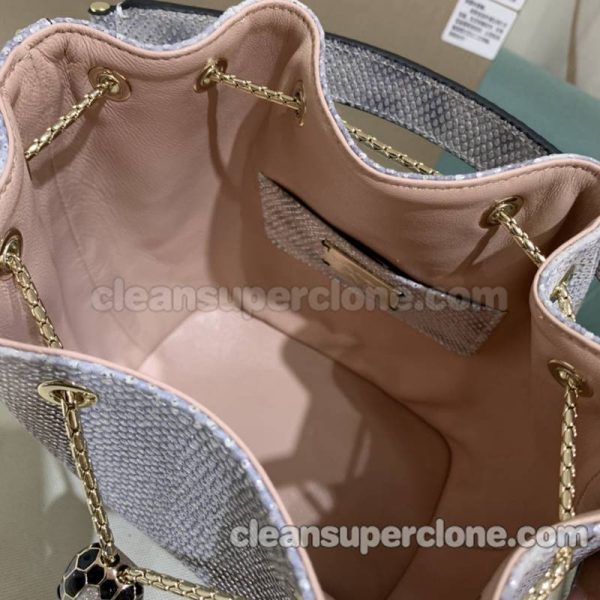 Snakeskin bag 1:1 Copy description and price purple Bvlgari Handbag Shoulder Crossbody bucket women 7