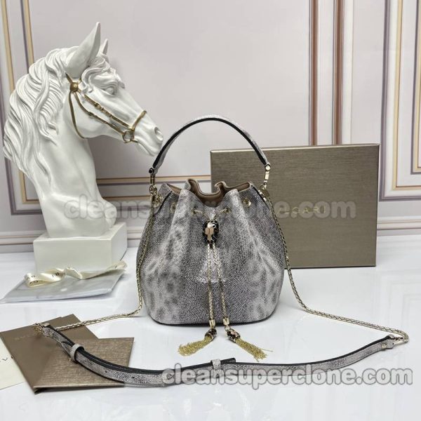 Bvlgari bag Super Clone picture and price ashen Handbag Shoulder Crossbody bucket Snakeskin women