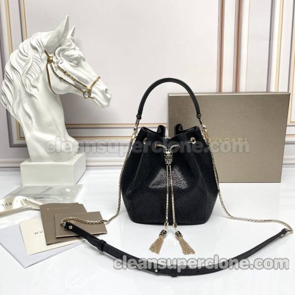 Handbag bag replica details and pricing black Bvlgari Shoulder Crossbody bucket Snakeskin women