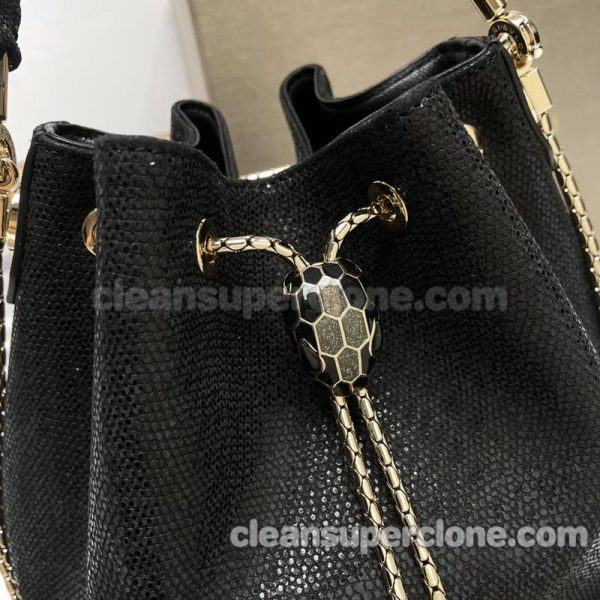 Handbag bag replica details and pricing black Bvlgari Shoulder Crossbody bucket Snakeskin women 2