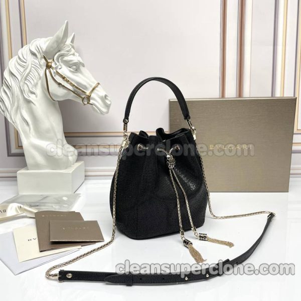 Handbag bag replica details and pricing black Bvlgari Shoulder Crossbody bucket Snakeskin women 3