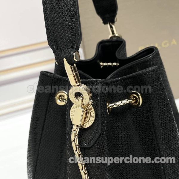 Handbag bag replica details and pricing black Bvlgari Shoulder Crossbody bucket Snakeskin women 4