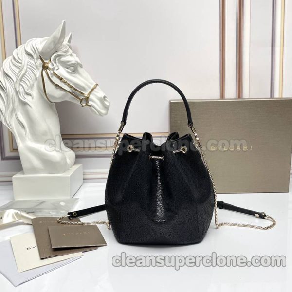 Handbag bag replica details and pricing black Bvlgari Shoulder Crossbody bucket Snakeskin women 6