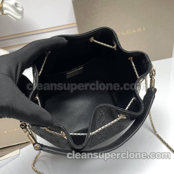 Handbag bag replica details and pricing black Bvlgari Shoulder Crossbody bucket Snakeskin women 9