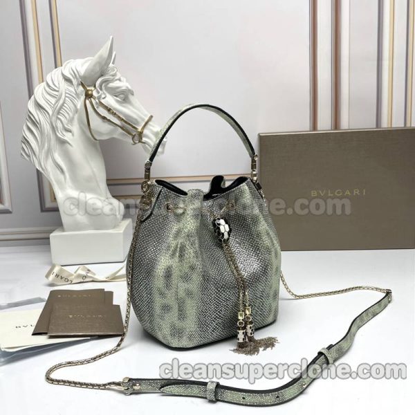 Snakeskin bag 1:1 Copy description and price green Bvlgari Handbag Shoulder Crossbody bucket women 3