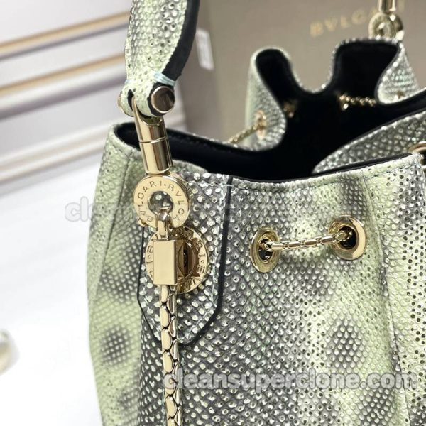 Snakeskin bag 1:1 Copy description and price green Bvlgari Handbag Shoulder Crossbody bucket women 5