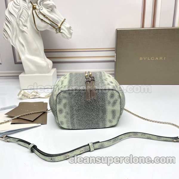 Snakeskin bag 1:1 Copy description and price green Bvlgari Handbag Shoulder Crossbody bucket women 7