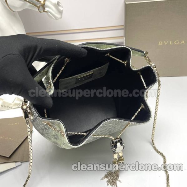 Snakeskin bag 1:1 Copy description and price green Bvlgari Handbag Shoulder Crossbody bucket women 9