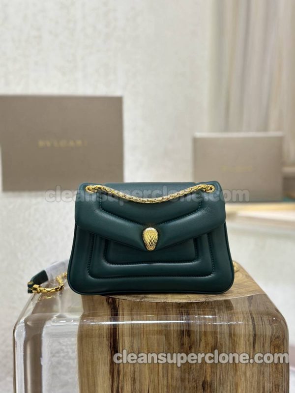 Bvlgari bag Super Clone picture and price Dark green Shoulder Crossbody cowhide women