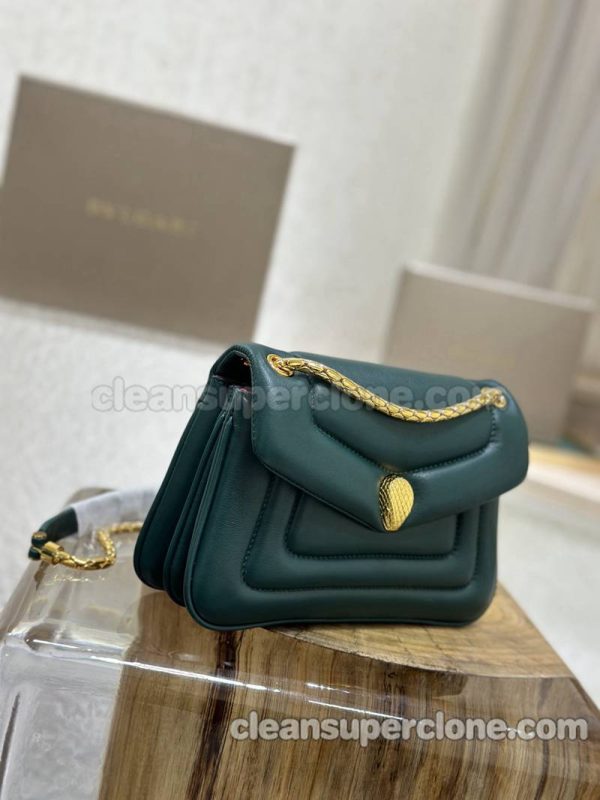 Bvlgari bag Super Clone picture and price Dark green Shoulder Crossbody cowhide women 3