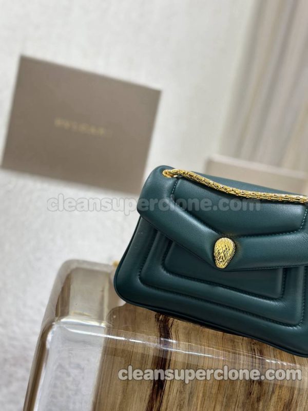 Bvlgari bag Super Clone picture and price Dark green Shoulder Crossbody cowhide women 6