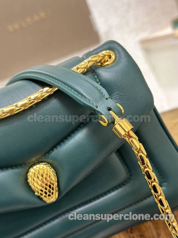 Bvlgari bag Super Clone picture and price Dark green Shoulder Crossbody cowhide women 8