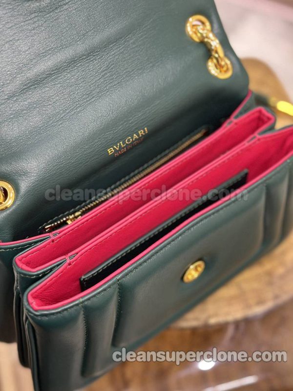 Bvlgari bag Super Clone picture and price Dark green Shoulder Crossbody cowhide women 9