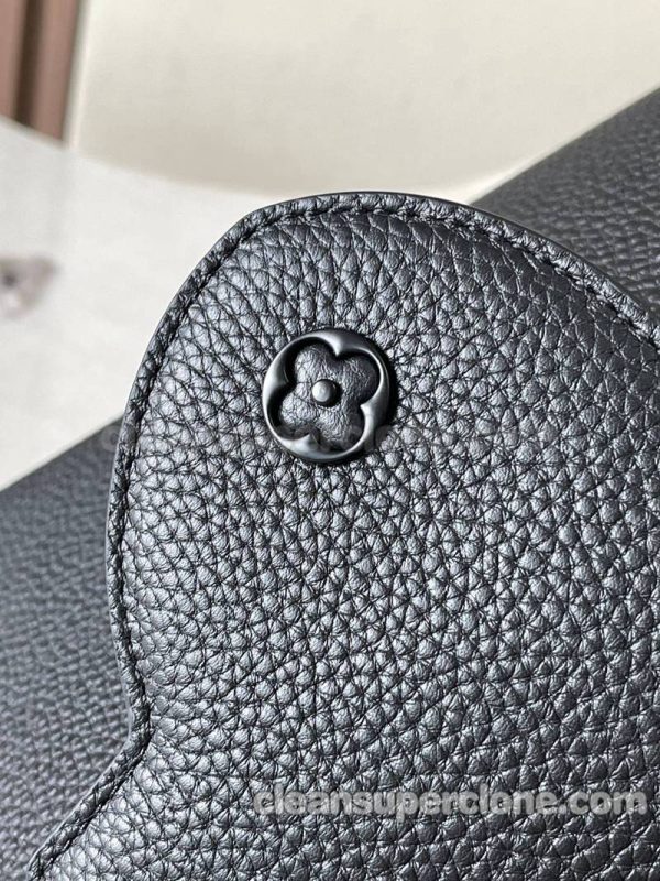 cowhide bag 1:1 Copy description and price black Louis Vuitton Handbag Matte Medium women 7