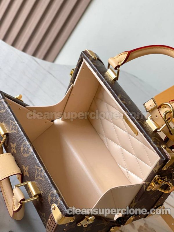 Hard box bag 1:1 Copy description and price brown Louis Vuitton Shoulder Crossbody Handbag women 9