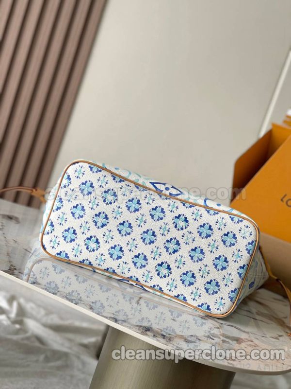 cowhide bag 1:1 Copy description and price blue Louis Vuitton Handbag women 2