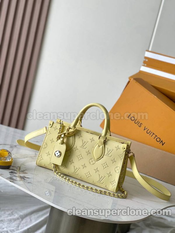 cowhide bag 1:1 Copy description and price yellow Louis Vuitton Handbag Shoulder Crossbody women