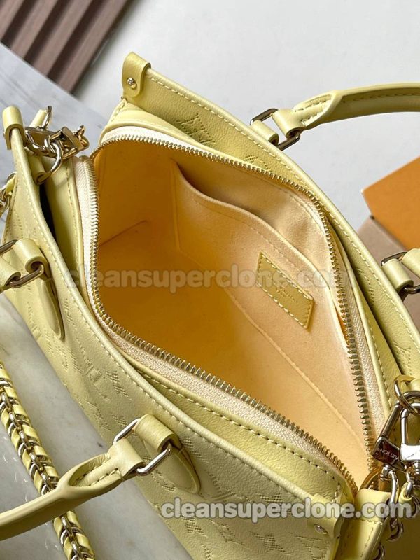 cowhide bag 1:1 Copy description and price yellow Louis Vuitton Handbag Shoulder Crossbody women 8