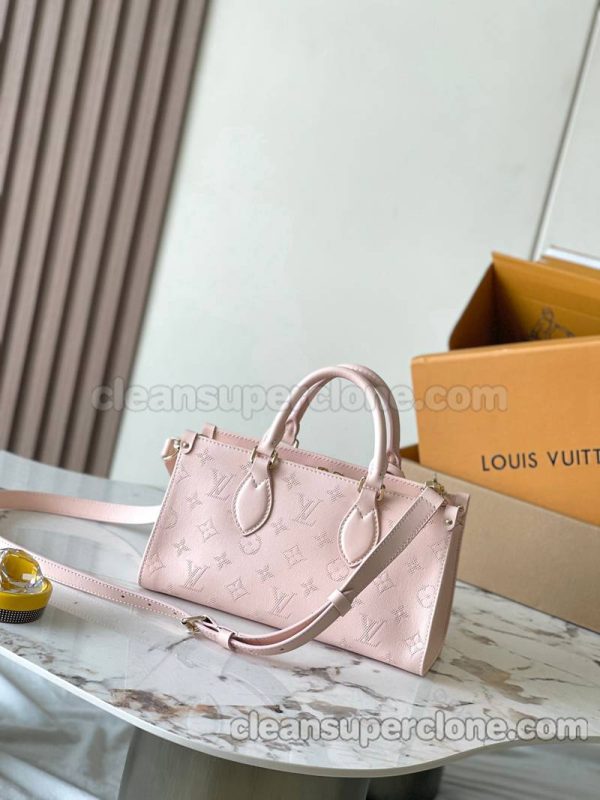 Handbag bag replica details and pricing pink Louis Vuitton Shoulder Crossbody cowhide women 3