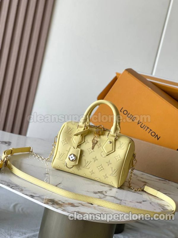 cowhide bag 1:1 Copy description and price yellow Louis Vuitton Handbag Shoulder Crossbody women