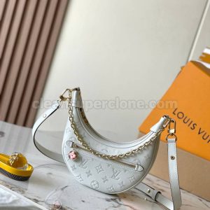 cowhide bag 1:1 Copy description and price white Louis Vuitton Crossbody women