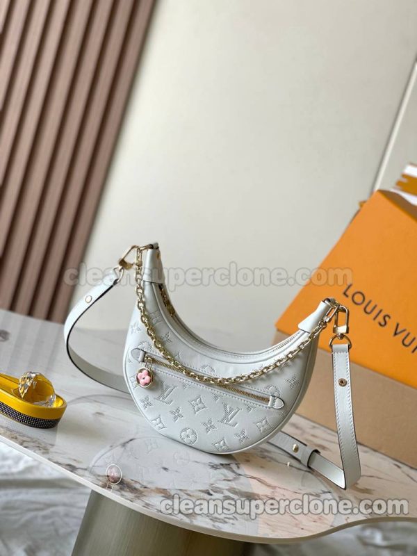 cowhide bag 1:1 Copy description and price white Louis Vuitton Crossbody women