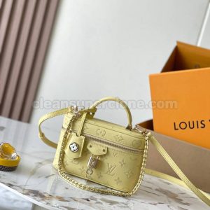 cowhide bag 1:1 Copy description and price Yellow Louis Vuitton Handbag Shoulder Crossbody women