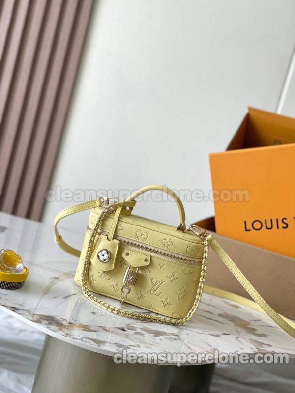 cowhide bag 1:1 Copy description and price Yellow Louis Vuitton Handbag Shoulder Crossbody women