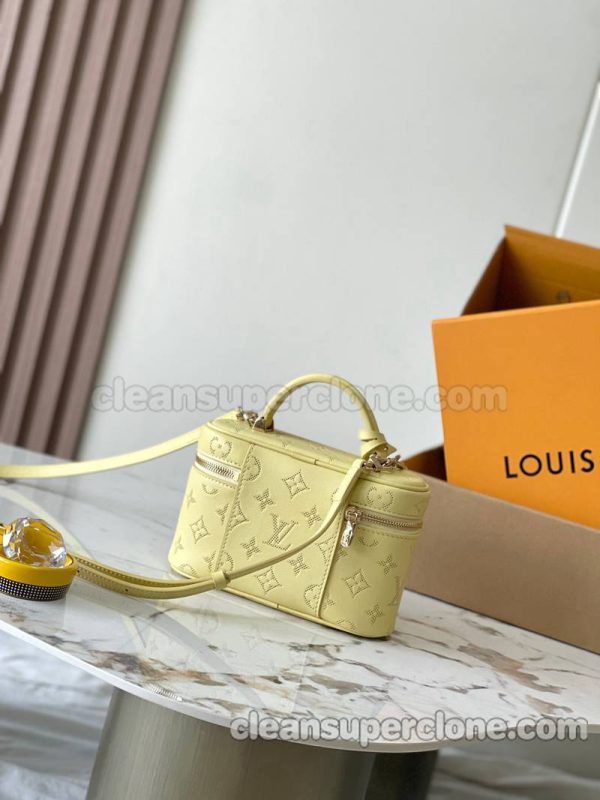 cowhide bag 1:1 Copy description and price Yellow Louis Vuitton Handbag Shoulder Crossbody women 3