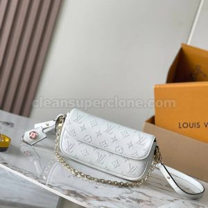 cowhide bag 1:1 Copy description and price White Louis Vuitton Shoulder Crossbody women