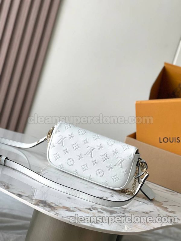 cowhide bag 1:1 Copy description and price White Louis Vuitton Shoulder Crossbody women 3