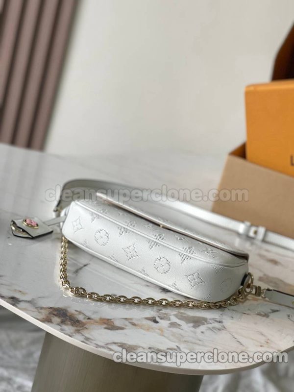 cowhide bag 1:1 Copy description and price White Louis Vuitton Shoulder Crossbody women 4