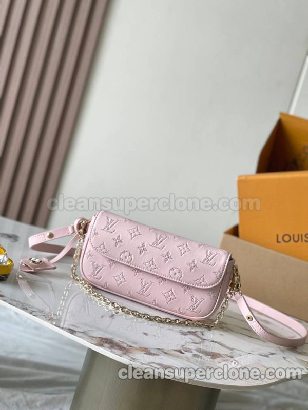 Louis Vuitton bag Super Clone picture and price Pink Shoulder Crossbody cowhide women