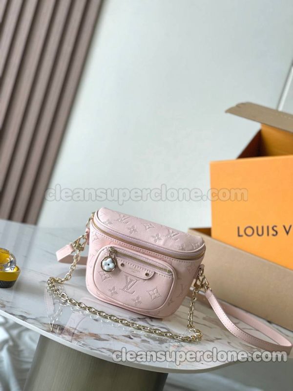 cowhide bag 1:1 Copy description and price Pink Louis Vuitton Shoulder Crossbody women