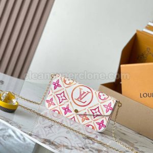 cowhide bag 1:1 Copy description and price Red Louis Vuitton Shoulder Crossbody women