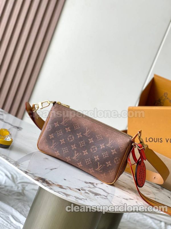 cowhide bag 1:1 Copy description and price brown Louis Vuitton Shoulder Crossbody women and men