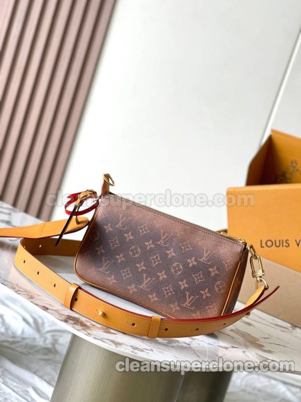 cowhide bag 1:1 Copy description and price brown Louis Vuitton Shoulder Crossbody women and men 3