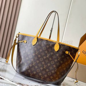 cowhide bag 1:1 Copy description and price yellow Louis Vuitton Handbag Shoulder women and men