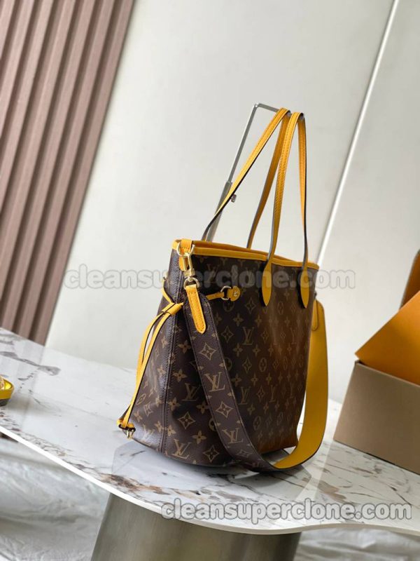 cowhide bag 1:1 Copy description and price yellow Louis Vuitton Handbag Shoulder women and men 2