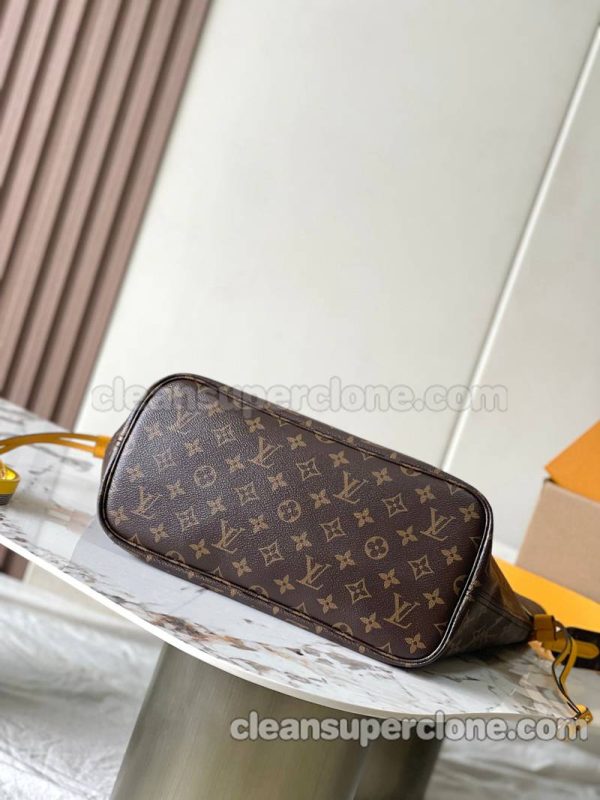 cowhide bag 1:1 Copy description and price yellow Louis Vuitton Handbag Shoulder women and men 4