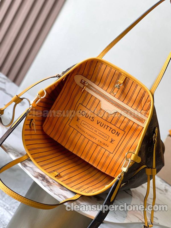 cowhide bag 1:1 Copy description and price yellow Louis Vuitton Handbag Shoulder women and men 6